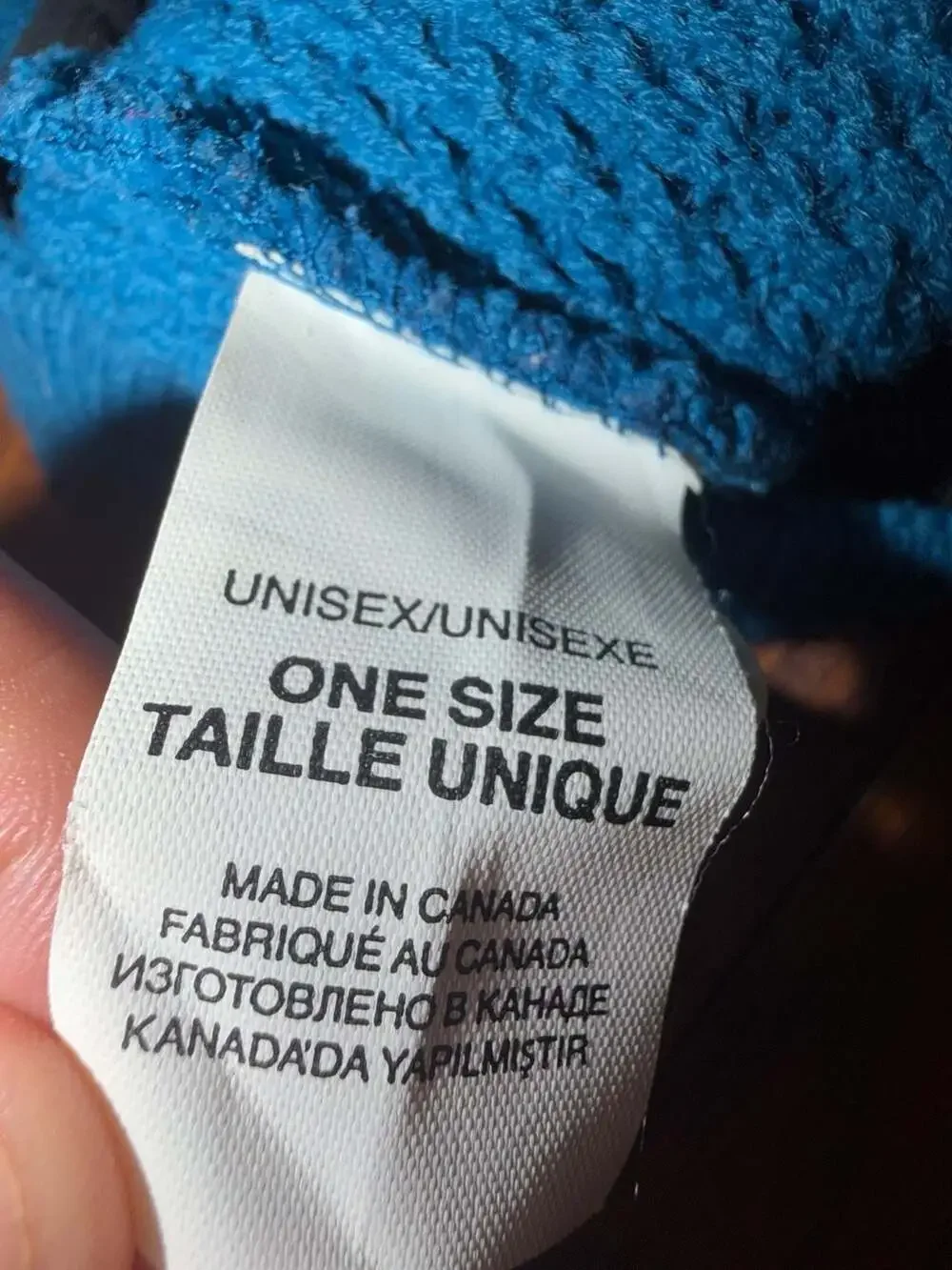 The North Face Blue Knit Beanie Skull Cap Fleece Lined One Size